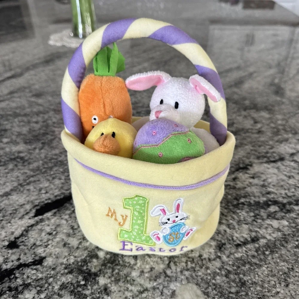 Genius Baby Toys My First Easter Basket Deluxe 5 Piece Plush Set GB-E2021 Yellow